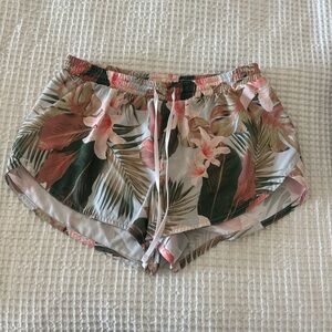 Old Navy Pink and Green Athletic Shorts with Elastic Waistband